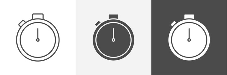 timer icon Outline simple thin line
