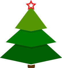 Green pine cartoon icon. Xmas holiday symbol