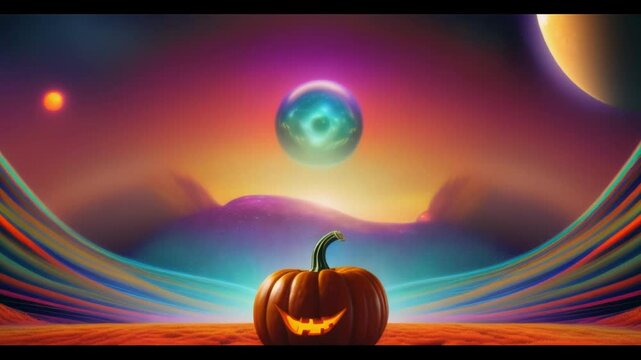 funny pumpkin in space