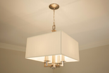 Modern Geometric Chandelier Lamp With Square Shade Style