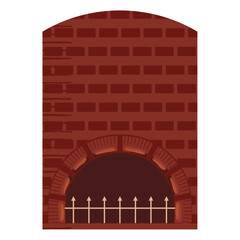 Fototapeta premium Brick fireplace design for cozy home interiors, Vector