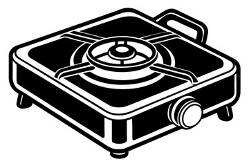 Portable gas stove isolated on white background 