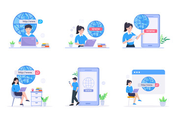 Illustration vector graphic of www concept