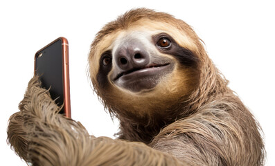 PNG Selfie sloth wildlife animal mammal.