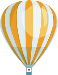 Fototapeta premium Striped hot air balloon. Cartoon travel airship