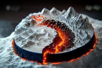 A visual representation of Marxâ€™s dialectical materialism, with symbols of conflict and progress