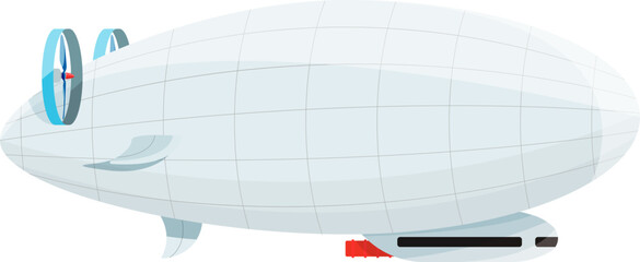 Flying airship in air. Cartoon balloon zeppelin transport © ONYXprj