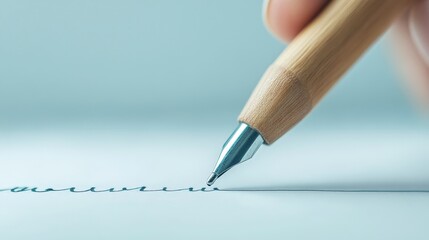 A person is writing with a pen on a piece of paper