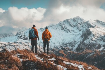 Obraz premium Winter Mountain Hike