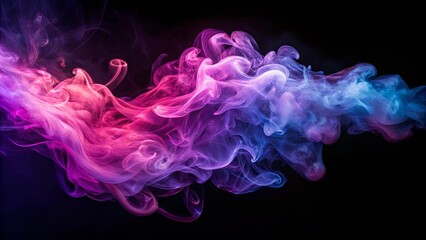 Obraz premium A mesmerizing dance of swirling purple and blue smoke against a dark backdrop, capturing the ethereal beauty of abstract forms.