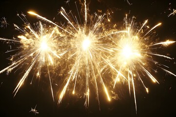 Obraz premium Golden Fireworks Explosion in Night Sky