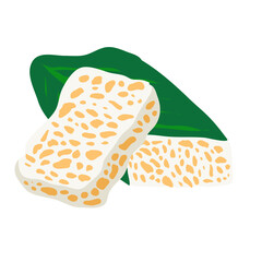 Delicious Traditional Indonesian Food Tempeh Soybean Vector