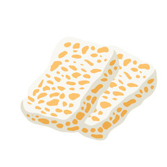 Delicious Traditional Indonesian Food Tempeh Soybean Vector