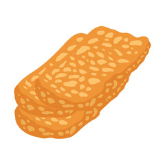 Delicious Traditional Indonesian Food Tempeh Soybean Vector