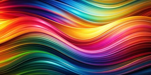 Obraz premium A Symphony of Curved Lines in Vivid Hues, Dancing and Blending in a Kaleidoscopic Display