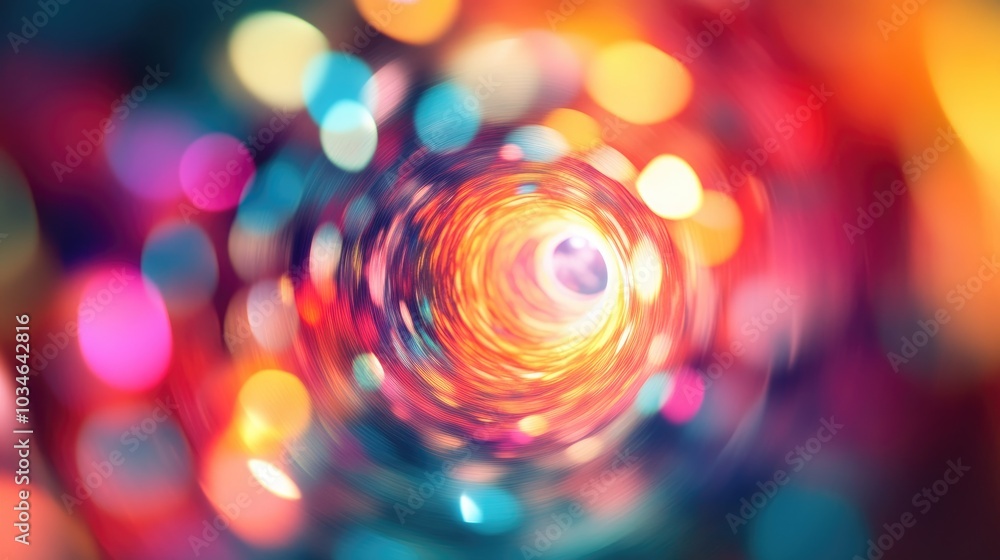 Poster colorful abstract defocused circular background banner ideal for festive occasions with space for te