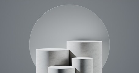 Minimalist Cylinder Podium Product Display 3D Illustration