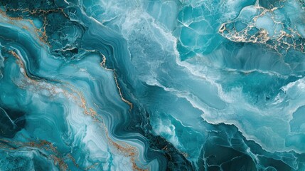 Fototapeta premium Turquoise aquamarine abstract marble texture featuring a natural stone design perfect for backgrounds and banners