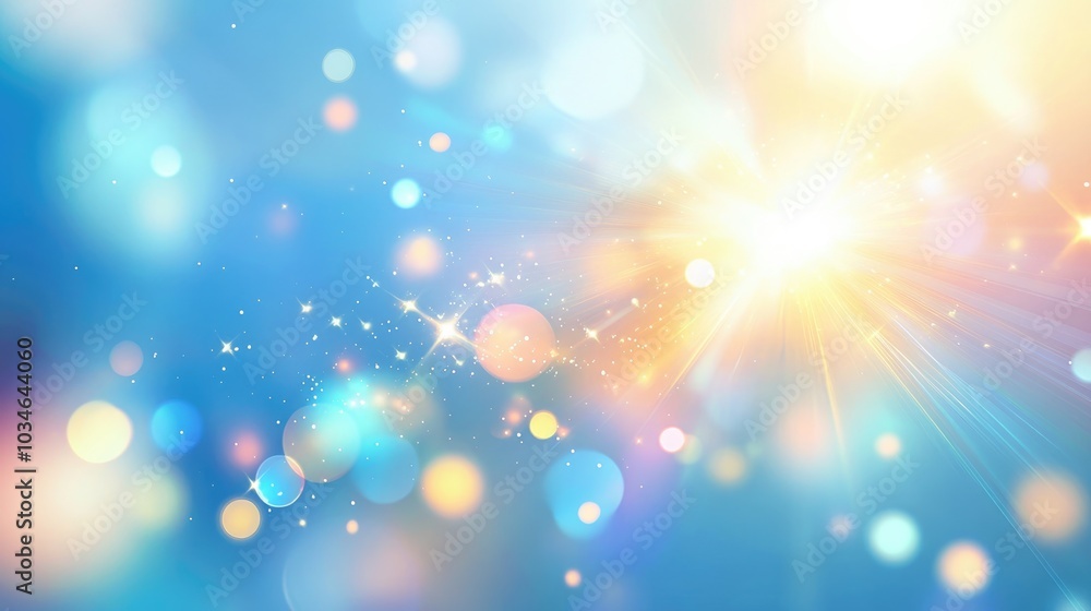 Poster contemporary abstract bokeh and lens flare design elements on a light background vector illustration