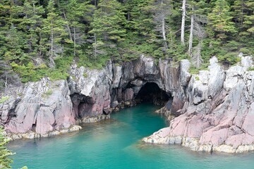 Coastal Cave Entrance with Clear Blue Water