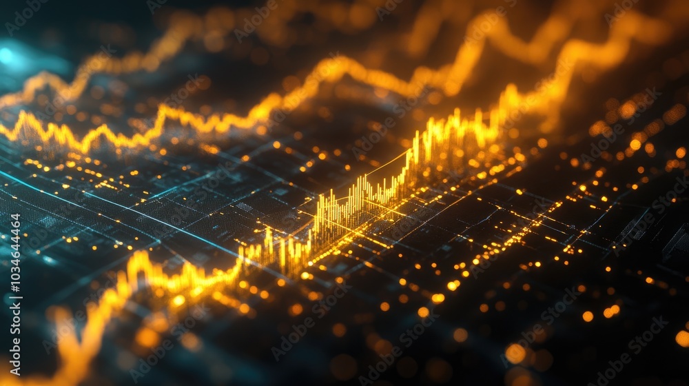 Poster charts and graphs on a display showcase exchange trading with data analysis and seo highlighted by l