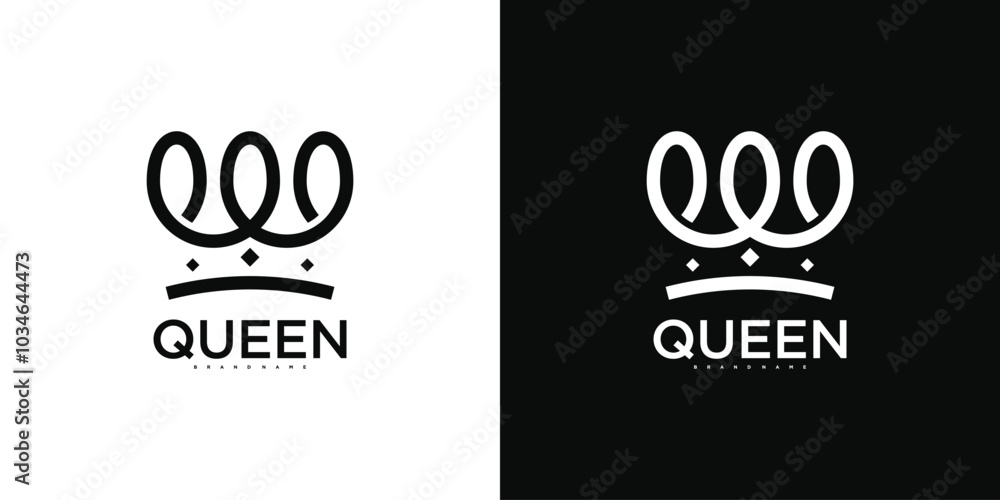 Canvas Prints Royal Princess queen crown logo design. Premium Vector