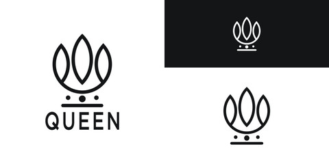 Fototapeta premium Royal Princess queen crown logo design. Premium Vector