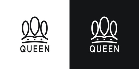 Royal Princess queen crown logo design. Premium Vector