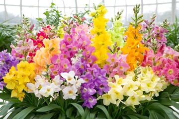 Colorful Bouquet of Snapdragon Flowers in Bloom