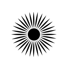 An illustration of the sun with sharp lines is good as a template