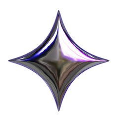 y2k abstract star geometry 3d icon illustration