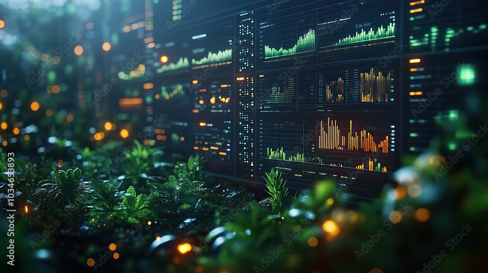 Poster comprehensive visual representation of sustainability analytics and company esg reporting highlighti