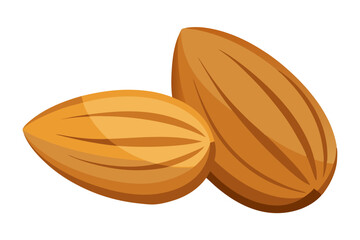 Almonds isolated on white background