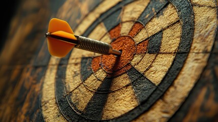 dart hitting the bullseye on target symbolizing precision and effectiveness in targeted therapy.image