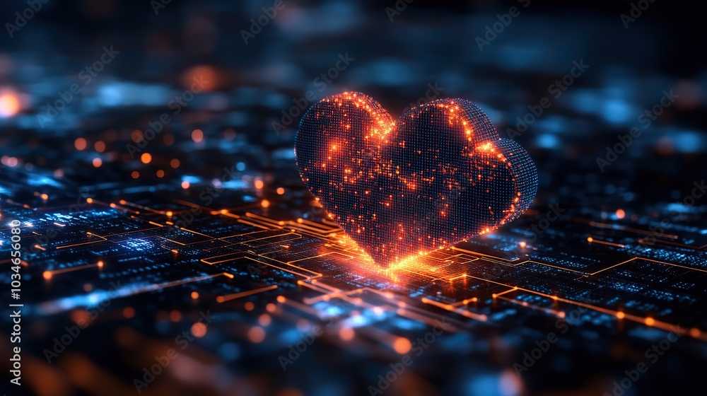 Poster digital cloud with heartbeat symbol representing health it and cloud computing in healthcare.stock i