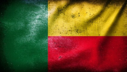古いビンテージのベナンの国旗(Old grunge vintage Benin flag.)
