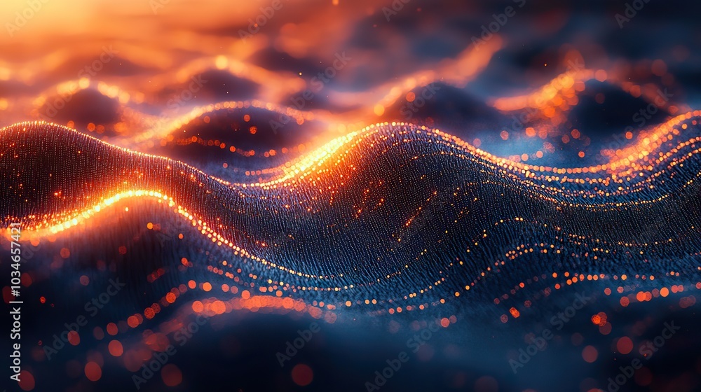Poster dynamic dat visualization with fluctuating graphs and digital elements representing dat analysis and