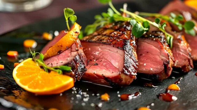Succulent duck breast with orange glaze, Video