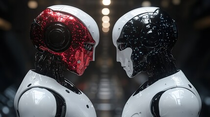 human and robot face off in job market competition symbolizing the impact of automation on employment