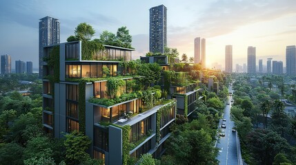 modern urban cityscape showcasing green sustainable development and strategic esg planning highlighting eco friendly infrastructure renewable energy sources and innovative urban design