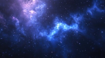 Obraz premium Blue space nebula in a 3D cartoon rendering High quality photo
