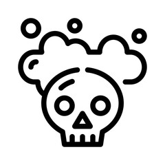 Skull Air Pollution line icon