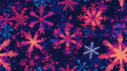 Colorful parallax background featuring an abstract pattern Stylish graphic illustration suitable for design wallpaper and invitations Artistic snowflake texture for a festive theme