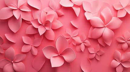 Obraz premium Abstract pink geometric floral shapes background ideal for product showcase in 3D render