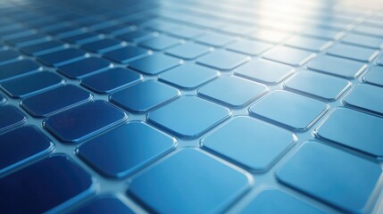 Naklejka premium Blue solar panel background with solar cells in a banner design