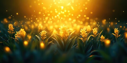 Close-up view of pandanus flowers illuminated by morning sunlight, Close-up of pandanus flowers in morning light