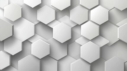 Fototapeta premium Painting featuring text within a shiny grey hexagon geometric pattern creating a realistic and trendy background Vector illustration