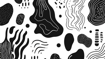 Abstract creative elements illustrated on a white background This vector collection features hand drawn shapes suitable for patterns wallpapers posters flyers email headers and home decor