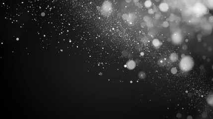 Obraz premium Abstract Black and White Bokeh Background with Lights and Particles