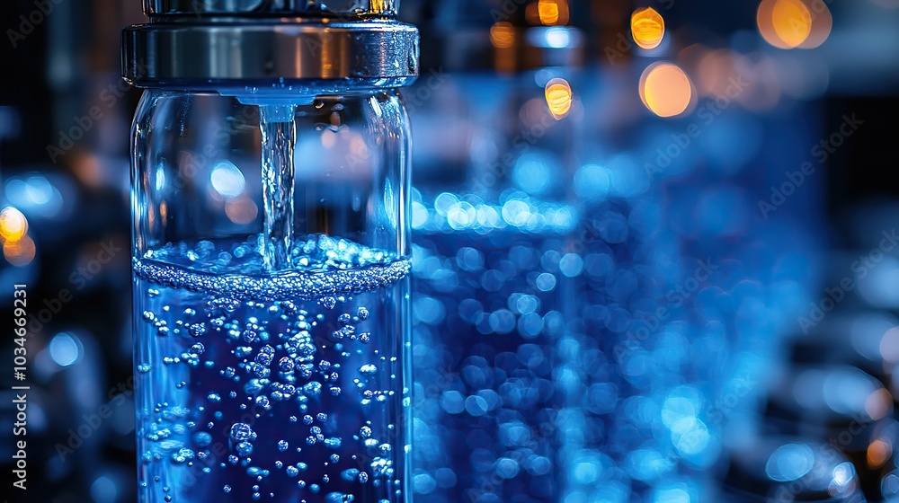 Poster reverse osmosis unit filtering water for pure safe drinking advanced water purification and filtrati